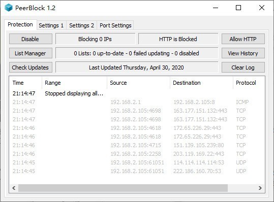 PeerBlock(开源个人防火墙)最新免费版 v1.2.r693 优化版